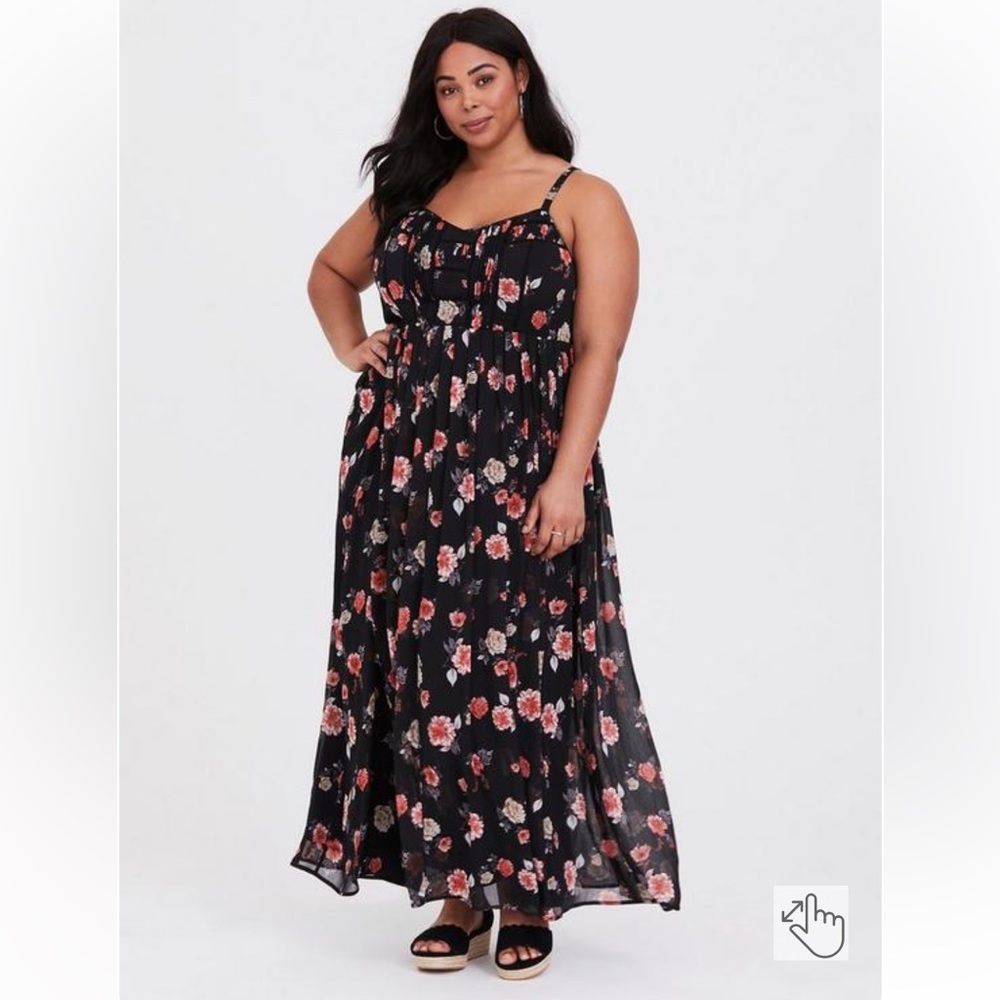 floral chiffon maxi dress.